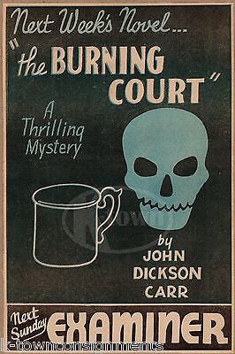 THE BURNING COURT MYSTERY THRILLER VINTAGE HALLOWEEN SKULL & COFFEE CUP PRINT - K-townConsignments