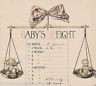 Baby's Weight Cherub & Infant Antique Graphic Illlustration Nursery Print - K-townConsignments