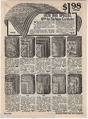 FINE COMPFORTER QUILTS & BABY BLANKETS ANTIQUE GRAPHIC ADVERTISING CATALOG PRINT - K-townConsignments