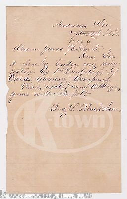 LIEUTENANT PERRY L. BLACKSHEAR GEORGIA CAVALRY SOLDIER SIGNED ARMY LETTER 1876 - K-townConsignments
