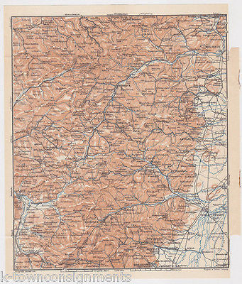 ANDLAU SENONES MARKIRCH BARR FRANCE ANTIQUE FRENCH MAP WAGNER & LEIPZIG 1909 - K-townConsignments