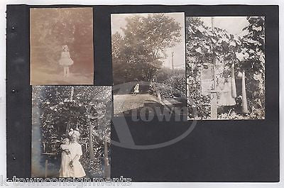 CUTE LITTLE GIRL OLD PORCELAIN DOLL & MAN DUCK HUNTING ANTIQUE SNAPSHOT PHOTOS - K-townConsignments