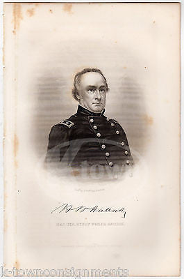 HENRY WAGNER HALLECK CIVIL WAR GENERAL ANTIQUE GRAPHIC ENGRAVING PRINT 1863 - K-townConsignments