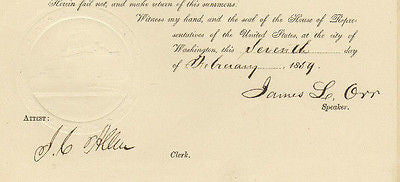 JAMES ORR CONFEDERATE CONGRESS CAROLINA GOVERNOR AUROGRAPH SIGNED SENATE LETTER - K-townConsignments