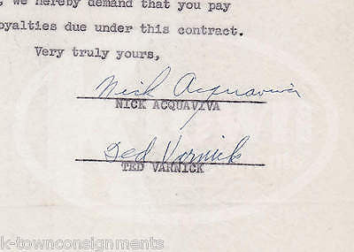 NICK ACQUAVIVA & NICK VARICK MUSIC SONGWRITERS AUTOGRAPH SIGNED MUSIC CONTRACT - K-townConsignments