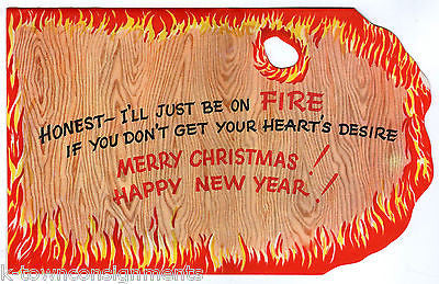 Christmas Matchbook Hearts Desire Fire Vintage Graphic Illustrated Holiday Card - K-townConsignments