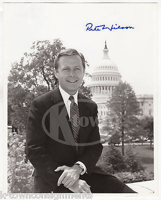 PETE WILSON CALIFORNIA SENATOR ORIGINAL VINTAGE AUTOGRAPH SIGNED SENATE PHOTO - K-townConsignments
