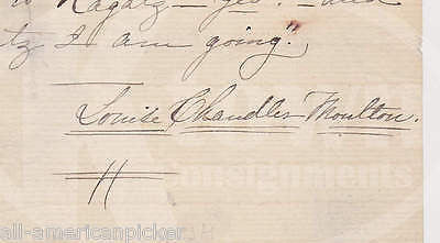 LOUISE CHANDLER MOULTON AMERICAN POET AUTHOR CRITIC ANTIQUE AUTOGRAPH SIGNATURE - K-townConsignments