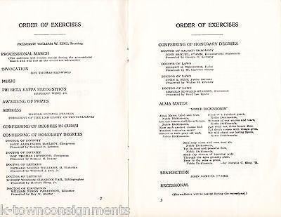 DICKINSON COLLEGE CARLISLE PA VINTAGE GRADUATION COMMENCEMENT PROGRAM 1951 - K-townConsignments