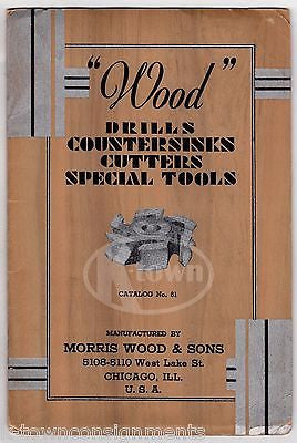 MORRIS WOOD DRILLS CUTTERS TOOLS ANTIQUE GRAPHIC ILLUSTRATED DRILL BUT CATALOG - K-townConsignments
