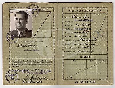 WWII GERMAN CANCELLED PASSPORT TRAVEL DOCUMENTS MANY STAMPS 1940-1942 & HOLDER - K-townConsignments