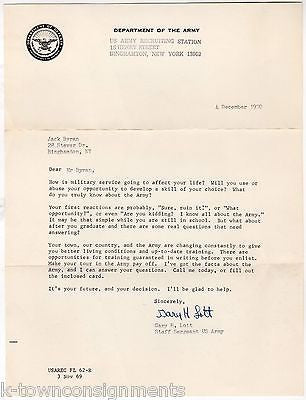 HUMOROUS US ARMY RECRUITMENT LETTER NEW YORK VINTAGE AUTOGRAPH SIGNED STATIONERY - K-townConsignments