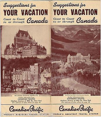 CANADIAN PACIFIC RAILWAYS CANADA VINTAGE CANADIAN VACATION SOUVENIR TRAVEL FLYER - K-townConsignments