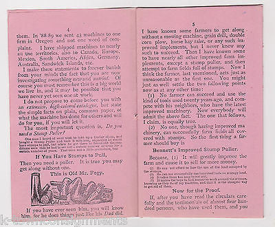 BENNETT STUMP PULLER TECHNOLOGY ANTIQUE GRAPHIC ADVERTISING LETTER & BOOKLET - K-townConsignments