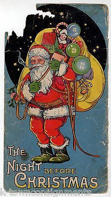 SANTA CLAUS THE NIGHT BEFORE CHRISTMAS ANTIQUE GRAPHIC ART BOOK COVER PRINTS - K-townConsignments
