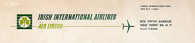 IRISH INTERNATIONAL AIRLINES VINTAGE AUTOGRAPH SIGNED AIRLINE LETTERHEAD 1963 - K-townConsignments