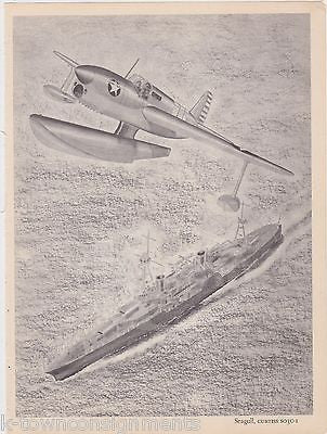 CURTISS SO3C-1 NAVY SEA PLANE VINTAGE WWII MILITARY AVIATION GRAPHIC ART PRINT - K-townConsignments