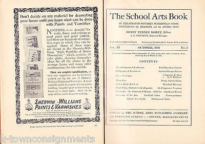 THE SCHOOL ARTS BOOK BOSTON MA ANTIQUE GRAPHIC ARTISTS ILLUSTRATED MAGAZINE 1911 - K-townConsignments