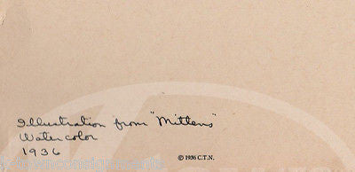 MITTENS CUTE LITTLE KITTY CAT VINTAGE POSTER PRINT BY CLARE TURLAY NEWBERRY 1943 - K-townConsignments