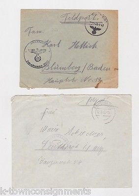GERMAN FELDPOST VINTAGE WWII ERA STAMPED POSTAL MAIL COVERS LOT TRIER 1940s - K-townConsignments
