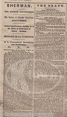 SHERMAN'S MARCH WILMINGTON BATTLE & CAPTAIN BEALL EXECUTION CIVIL WAR NEWSPAPER - K-townConsignments