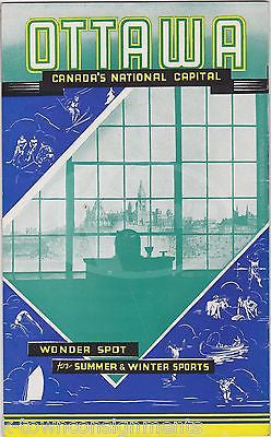 OTTAWA CANADA SUMMER & WINTER SPORTS VINTAGE GRAPHIC ADVERTISING TRAVEL BOOKLET - K-townConsignments