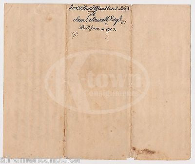 SAM SEWALL DANIEL MOULTON YORK MAINE ANTIQUE AUTOGRAPH SIGNED LAND DOCUMENT 1753 - K-townConsignments