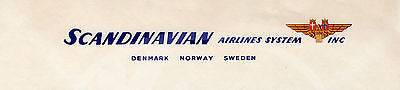 SCANDINAVIAN AIRLINES NEWARK NJ VINTAGE AUTOGRAPH SIGNED AIRLINE LETTERHEAD 1959 - K-townConsignments