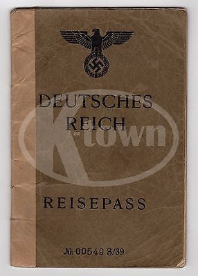 WWII CANCELED GERMAN PASSPORT W/ MANY TRAVEL STAMPS ITALY BERLIN REISEPASS 1939 - K-townConsignments