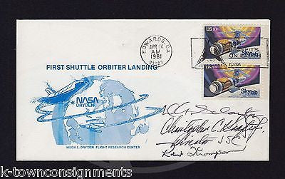 DEKE SLAYTON & 3 OTHERS NASA ASTRONAUT SPACE TRAVEL AUTOGRAPH SIGNED MAIL COVER - K-townConsignments