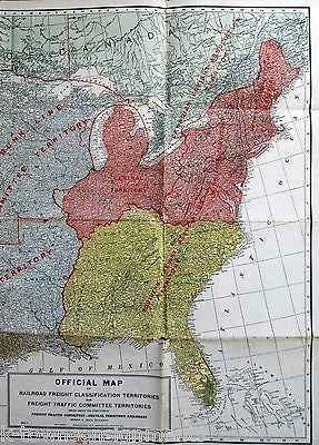RAILROAD FREIGHT CLASSIFICATION TERRITORIES VINTAGE UNITED STATES TRAFFIC MAP - K-townConsignments