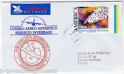 CHILENA ANTARCTICA AIR MAIL PEACE DISARMAMENT STAMP PHILATELIC POSTAL MAIL COVER - K-townConsignments