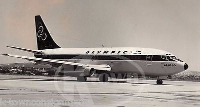 OLYMPIC AIRWAYS BOEING 737 AIRPLANE VINTAGE ADVERTISING PROMO PHOTOGRAPH - K-townConsignments