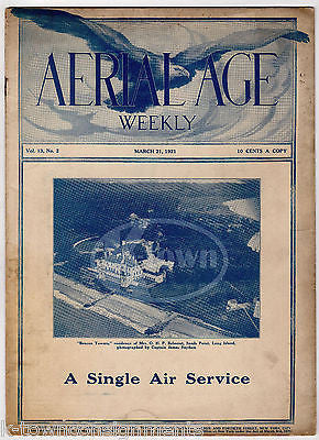 AERIAL AGE WEEKLY MAGAZINE MARCH 1921 ANTIQUE GRAPHIC ILLUSTRATED AVIATION NEWS - K-townConsignments