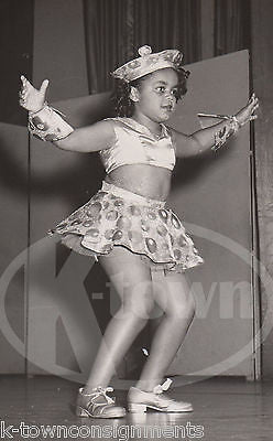 CUTE LITTLE BLACK GIRL TAP DANCE TUTU COSTUME VINTAGE AMERICANA SNAPSHOT PHOTO - K-townConsignments