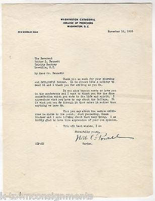 WARDEN POWELL WASHINGTON DC CATHEDRAL COLLEGE OF PREACHERS ANTIQUE SIGNED LETTER - K-townConsignments