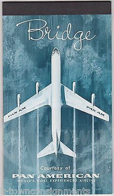 PAN AMERICAN AIRWAYS VINTAGE GRAPHIC ADVERTISING BRIDGE CANASTA SCORE CARD PAD - K-townConsignments