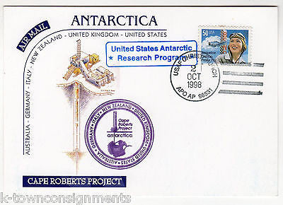 CAPE ROBERTS ANTARCTICA EXPLORATION USAF CHRISTCHURCH STAMP MAIL POSTCARD 1998 - K-townConsignments