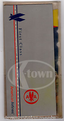 AMERICAN AIRLINES VINTAGE GRAPHIC ADVERTISING 1st CLASS FLIGHT PACKET & FLYERS - K-townConsignments