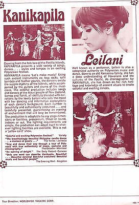 KANIKAPILA LEILANI POLYNESIAN DANCERS VINTAGE MUSIC SHOW FLYER & PROMO PHOTO LOT - K-townConsignments