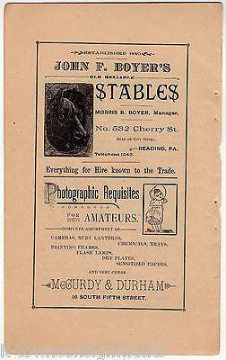 Boyer Horse Stables McCurdy Photography Reading PA Antique Graphic Advertising - K-townConsignments