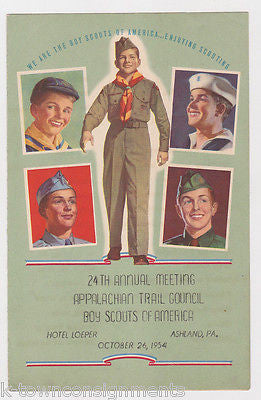 BOYS SCOUTS APPALACHIANTRAIL PENNSYLVANIA VINTAGE GRAPHIC DINNER MENU PROGRAM - K-townConsignments