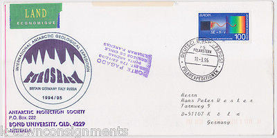 EUROSHACK ANTARCTIC EXPEDITION AUTRALIA - GERMANY STAMPED POSTAL MAIL COVER 1995 - K-townConsignments