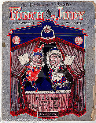 PUNCH & JUDY INTERMEZZO TWO-STEP S.R. HENRY ANTIQUE GRAPHIC ART SHEET MUSIC 1907 - K-townConsignments