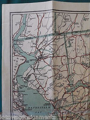 WESTCHESTER COUNTY CONNECTICUT HUDSON RIVER VINTAGE GEORGE HOWE FOLD OUT MAP - K-townConsignments