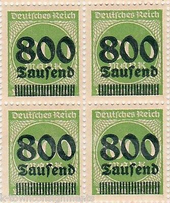 GERMAN DEUTSCHES REICH 800 TAUSEND MARK FULL SHEET VINTAGE POSTAGE STAMPS - K-townConsignments