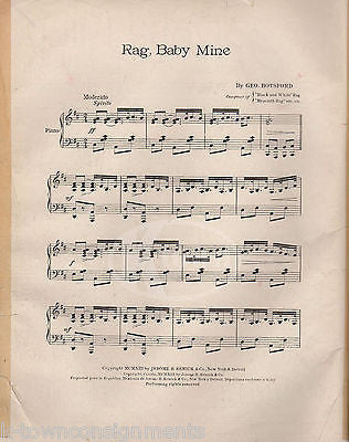 RAG, BABY MINE GEORGE BOTSFORD GRAPHIC ART DECO PIANO SOLO SHEET MUSIC 1913 - K-townConsignments