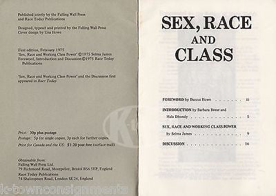 SEX RACE AND CLASS BY SELMA JAMES AFRICAN AMERICAN CIVIL RIGHTS BOOK 1975 - K-townConsignments