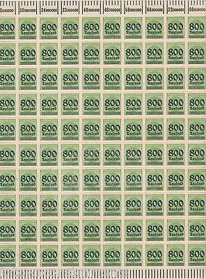 GERMAN DEUTSCHES REICH 800 TAUSEND MARK FULL SHEET VINTAGE POSTAGE STAMPS - K-townConsignments