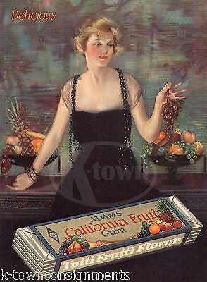 NEYSA McMEIN ADAMS CALIFORNIA CHEWING GUM ANTIQUE MAGAZINE ADVERTISING PRINT - K-townConsignments